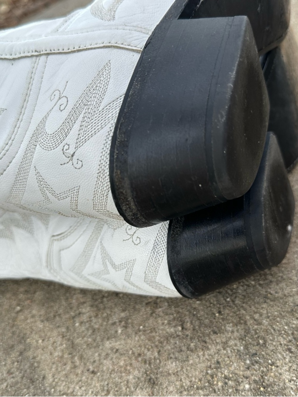 Lucchese Dallas Cowboy Cheerleader Boots 9 White Star Embroidered Football - Picture 12 of 13